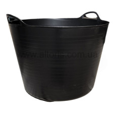 Корзина чорна пласт 42л з ручками прорезин. 1500100