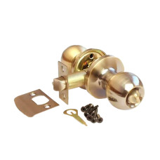 Ручки дверні круглі Кедр D672BK-AB/SB 44289