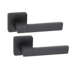 Ручка дверна  Кедр на кв. розетці R08.081 AL- Blek mat 47059