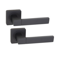 Ручка дверна  Кедр на кв. розетці R08.081 AL- Blek mat 47059