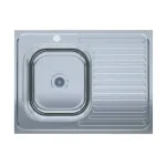 Мийка нерж накладна 60х80 ліва 0,4мм