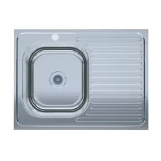 Мийка нерж накладна 60х80 ліва 0,4мм