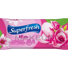 Серветки вологі  FLOWERS ( 15шт) 30831