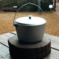 Казан алюмінієвий з кришкою 12л Полімет 152307 Україна