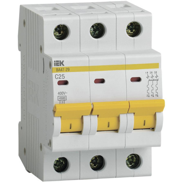 Автоматичний вимикач 3Р 25А IEK 81021