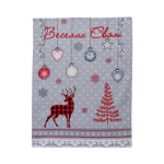 Рушник кухон вафельний 70х35 новорічний Україна