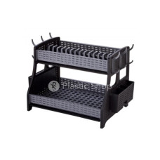 Сушка для посуду чорна 40см 2-яр. СП-24223 79847