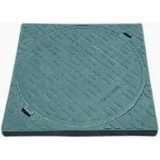 Люк каналізаційний квадрат з Круглою! кришкою 67х67 3т А15 Євро зел 28014 Україна