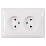 Розетка подвійна врізна Luxel 3007