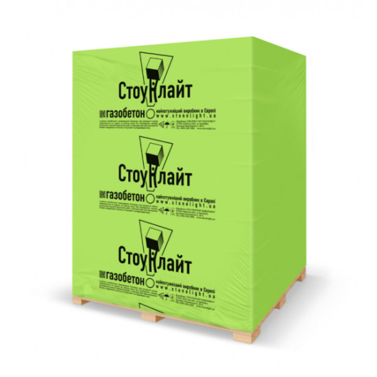 Газоблок стіновий Стоунлайт 30х20х60см D500 (60шт/уп) (без бонусів) 19244