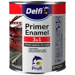 Грунт-емаль по іржі 3в1 графіт мат. Delfi 0,9кг. 33947