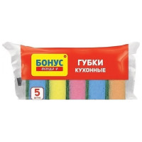 Губка кухонна Бонус 5шт для посуду 30552