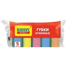 Губка кухонна Бонус 5шт для посуду 30552