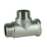 Трійник 1/2внх1/2зх1/2з латунь Нікель 27603