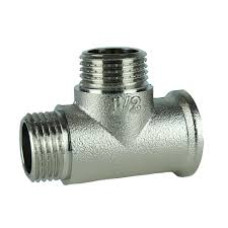 Трійник 1/2внх1/2зх1/2з латунь Нікель 27603