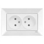 Розетка врізна подвійна з/з Viko Мерідіан