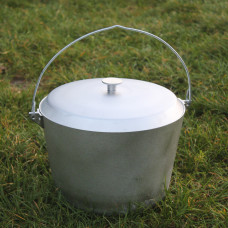 Казан алюмінієвий з кришкою 10л Полімет 152306 Україна