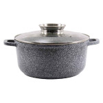 Каструля мармур 6,5л  кругла (індукц) 0328-SN з скл.кр. 152549