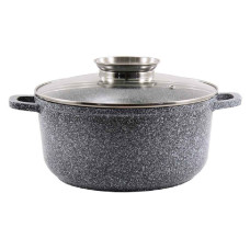 Каструля мармур 6,5л  кругла (індукц) 0328-SN з скл.кр. 152549