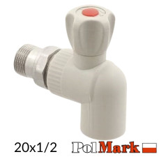 Кран ППР радіаторний кутов. д20х1/2 26012