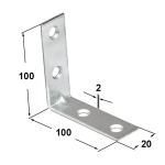 Кутник вузький 100х100х20х2,0