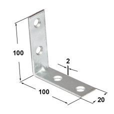 Кутник вузький 100х100х20х2,0