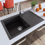 Мойка врізна гранітна №9250UW подвійна 920х500 (Графіт) 10148