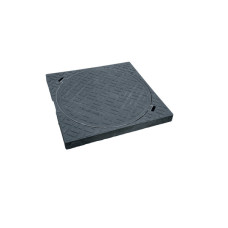 Люк каналізаційний квадрат з Круглою! кришкою 67х67 3т А15 Євро Чорн 28015 Україна