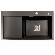 Мойка врізна PDV чорна HANDMADE HSB 78x43 (Ліва) 10164