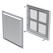 Вентиляційна решітка з схов кріпл з сітк 150х150мм Домовент 68359