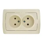 Розетка врізна подвійна з/з Viko Кармен крем 90562056