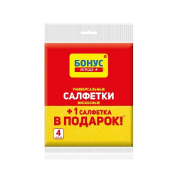 Серветка віскозна 3+1шт Бонус 30097