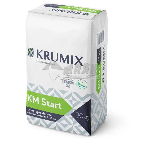 Штукатурка гіпсова KRUMIX KM START (30 кг) старт, ізогіпс 19616