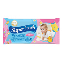 Серветки вологі  Superfresh ( 15шт) в асортименті