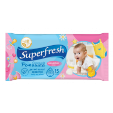 Серветки вологі  Superfresh ( 15шт) в асортименті