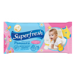 Серветки вологі  Superfresh ( 15шт) в асортименті