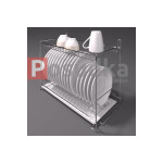 Сушка для посуду хром 2-х ярусна 60см трапеція 26221 Україна