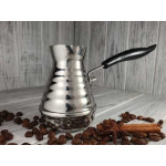 Турка нерж 200мл. А+ з чорною ручкою