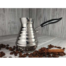 Турка нерж 200мл. А+ з чорною ручкою