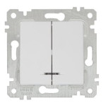 Механізм вимикач 2клав з інд. 10А Mutlusan білий 47-00-61 87205