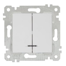 Механізм вимикач 2клав з інд. 10А Mutlusan білий 47-00-61 87205