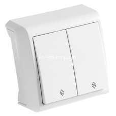 Вимикач накладний подвійний прохідний Viko Vera 87124