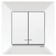 Вимикач врізний подвійний з індикат Viko Мерідіан