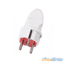 Вилка пряма Luxel 16А  біла з/з 1002 євро