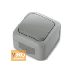 Вимикач накладний одинарний Viko Palmiye 555 білий/сірий/чорн 87153