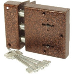 Замок накладний Тандем ЗН-3 3 рігеля метелик